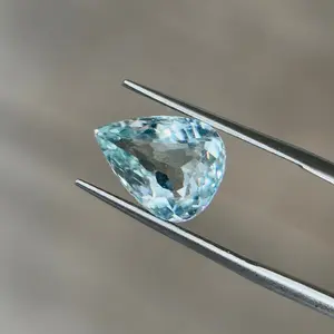 3.71 ct Natural Aquamarine Blue – Pear Cut – AIG Certified