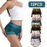 Typretty Women's High-Waisted Pure Cotton Underwear - 12-Pack Stretchy Lightweight Summer Period Panties, Soft Breathable Full-Coverage Multi-Size, Durable Elastic for Everyday Wear, Thanksgiving Gift