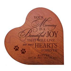 Personalized Heart Shaped Memorial Urn for Pet Ashes | Pet Sympathy Gift Cremation Urn for Dog Mom Cat Lover | Your Memory Is A Beautiful Joy