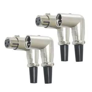 90 Degree XLR Cable, 2 Male and 2 Female, 4 Pin, Indoor Use, Suitable for Audio Recording, Live Sound, DJ Performances, Compatible with Microphone, Mixer, Amplifier