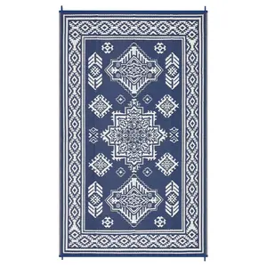 Durable plastic straw outdoor rug, includes a storage bag and 4 ground stakes. Lightweight and portable for decks, yards, and outdoor spaces. Outdoor Rug, Patio Rug, Deck Decor, Yard Essentials, Portable Rug