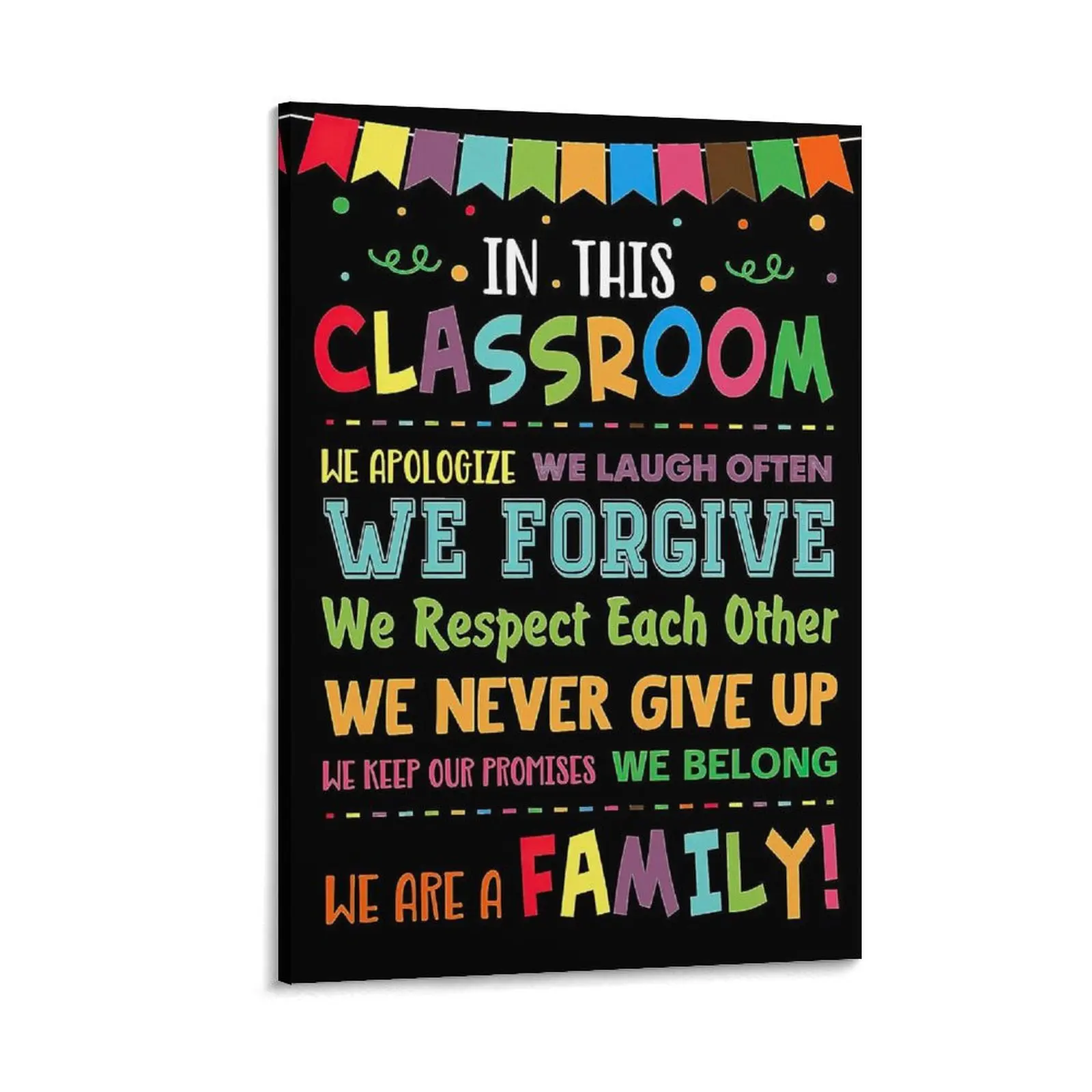In This Classroom We Are A Family Poster, Classroom Decor, Elementary Teacher Office Decorations, Motivational Educational Poster, Teacher Gifts, Classroom Wall Art Canvas Poster Decor Gift Frames Ornaments Artistic Print Photo Frame-.