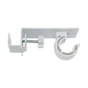 No-Drill Curtain Rod Bracket Clip-On Window Frame Holder For Telescopic Tension Poles Damage-Free Roman Support Hook Easy Installation For Bathroom Bedroom Heavy Duty Accessories