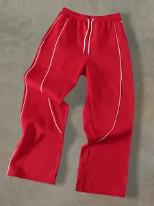 Men's Striped Wide Leg Track Pants, Y2K Streetwear Baggy Sweatpants, Retro 90s Hip Hop Casual Trousers, Vintage Drawstring Waist