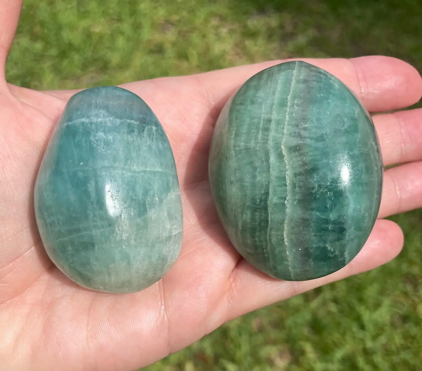 Fluorite Crystal Palm Stone
