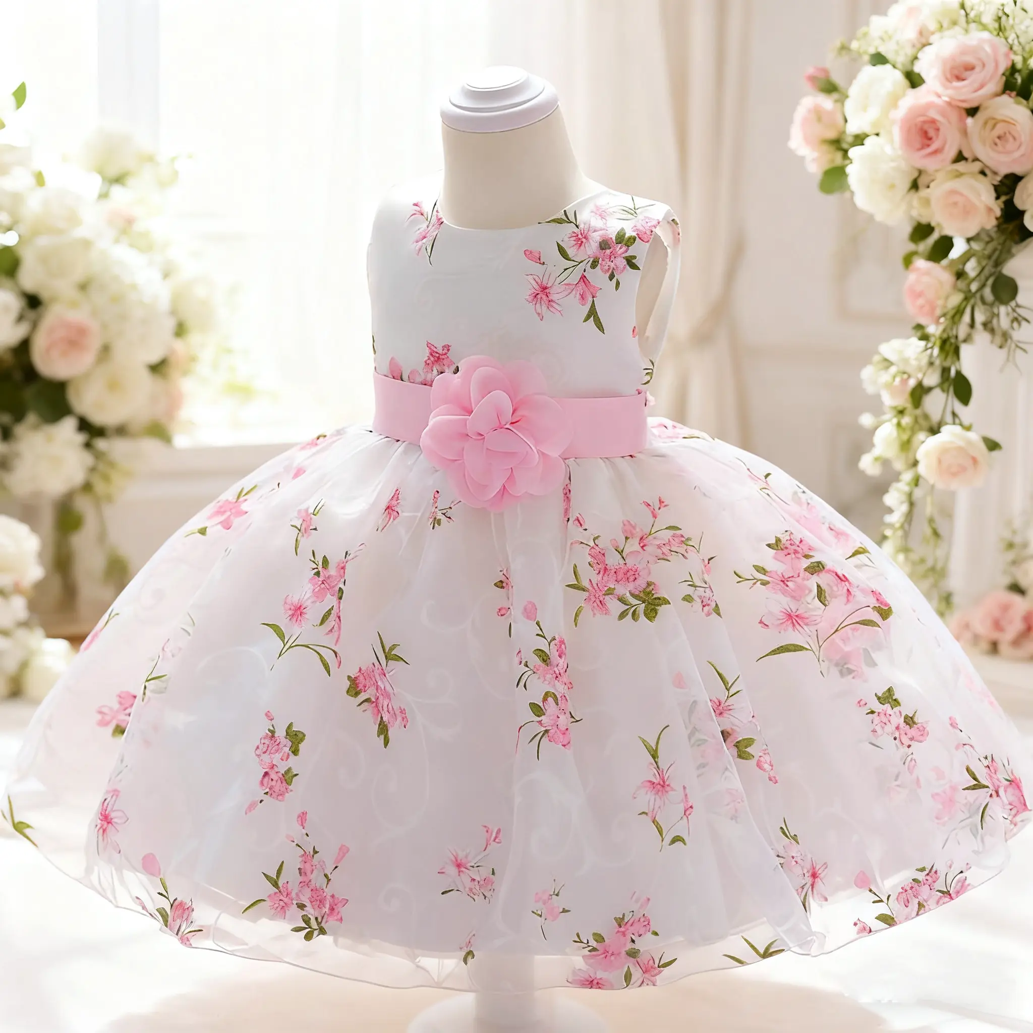 Baby Girls Clothing Toddler Dresses, 1851 Style 0-10 Yrs Summer Dress for 1st Birthday Party