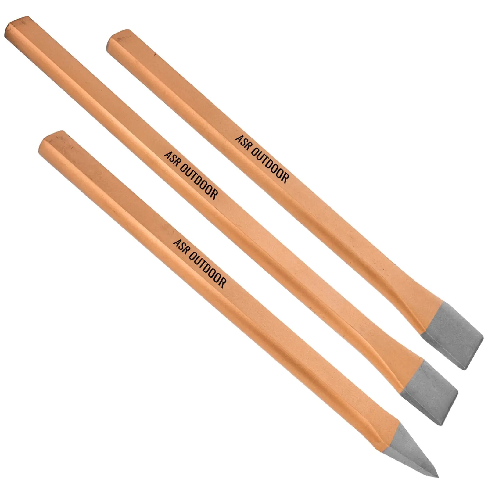 ASR Outdoor 3pc Steel Chisel Set, Geology Tools Rock Hounding Equipment
