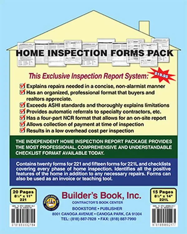 Benchmark Home Inspection Form Pack FORM 221 - 20-Form Pack  8.5 In.x 11 In.