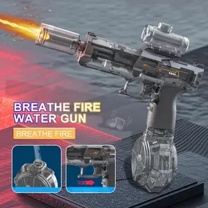LED Electric Water Gun Automatic Squirting Rechargeable Lithium Battery Heavy Duty Outdoor Toy for Kids Summer Fun Perfect Father's Day Gift Watergun