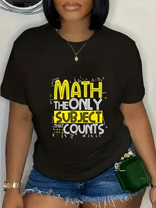100% Cotton Unisex Math The Only Subject That Counts Funny Math Teacher or T-Shirt Graphic Printed Casual Round Neck T shirt
