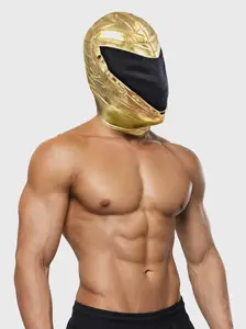 Wrestling Clothing Adult Traditional Mexican Luchador Tinieblas Wrestling Mask - Gold Details, Stylish Party Accessory for Sports & Events