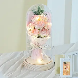 1pc Romantic Preserved Flower Keepsake Artificial Rose Bouquet, Perfect Gift for Valentine'S Day, Christmas, Birthday, New Year, Mother'S Day, Suitable for Room and Home Decor