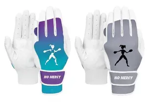 No Mercy Women Softball Batting Glove with Black Design and "NO MERCY"