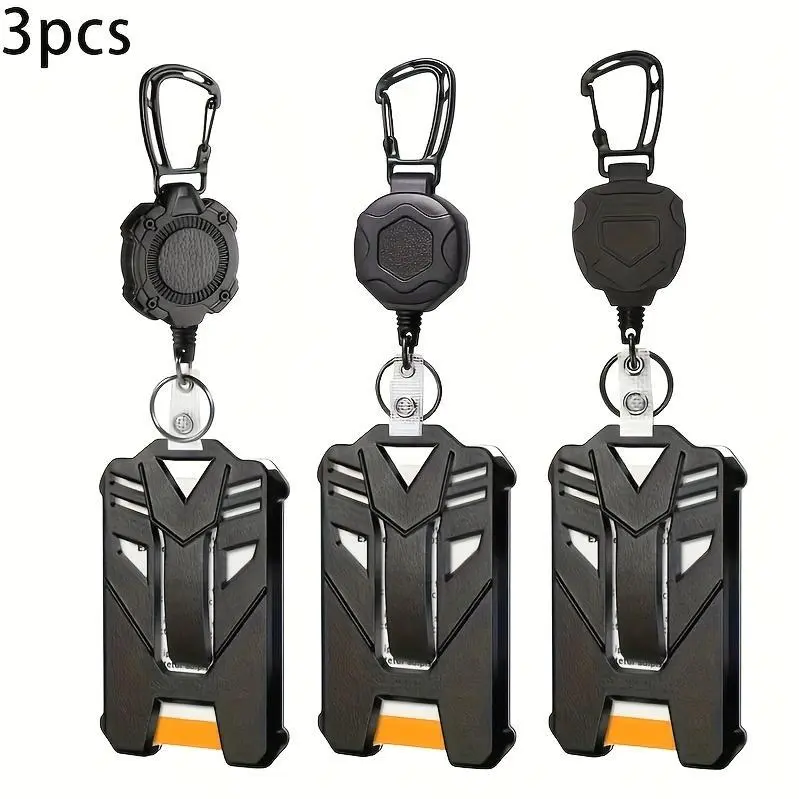 3pcs Heavy-Duty Durable Plastic Extendable Work Pass Card Holder With ID Holder Design For Office & Outdoor, Retractable Clip Office ID Holder Modern Work Pass Holder Sleek ID Display Christmas Gifts