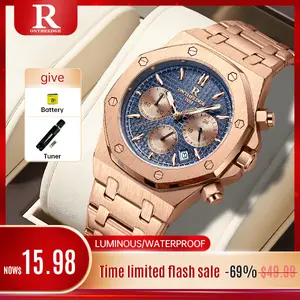 ONTHEEDGE Men's Business Fashion Round Dial Quartz Watch | Stainless Steel fashion Luxury Business wrist watch | Fashion Waterproof& Luminous Watch with Date Feature,Integrated Design,Classic Style Quartz Movement,gift for him
