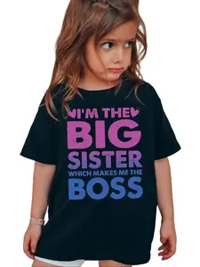 I'm The Big Sister Which Makes Me The Boss Kids T-Shirt Sibling Announcement Tee