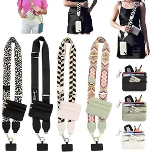 Cross  body  cell  phone  holder,Adjustable Crossbody Phone Lanyard with Zippered Pouch - Clip and Go Strap for Phone and Wallet, Hands-Free Multifuctional Cell Phone Strap for Women/Men, Perfect for Travel, Running, Shopping