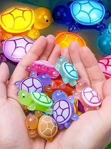 30pcs Glow-In-The-Dark 3D Turtle Figurines, Colorful, Translucent Plastic Decorations For DIY Crafts, Party Favors, Beach-Themed Events, Christmas and Halloween Decorations, Turtle Designs, Gifts For Children