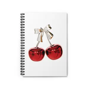 Cherry Metallic Spiral Notebook - Ruled Line