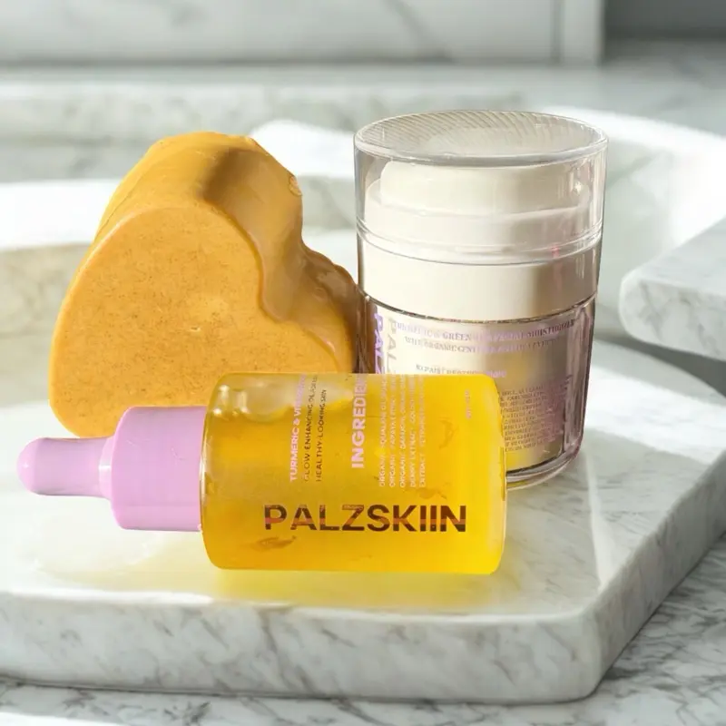 Turmeric Facial SET - Skincare for Comfort and Hydration skin care FACE OIL, soap bar , moisturizer Moisturizing Hydrate Moisture Hydrating
