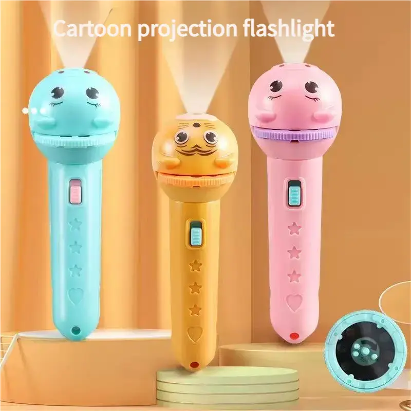 Kids Projection Flashlight, Bedtime Story Projector Toy, 6 Slides with 48 Patterns, Safe ABS Material, Interactive Early Learning STEM Tool for Toddlers, Portable Visual Cognitive Gift, Easy-to-Use Science Aid for Parents & Teachers.