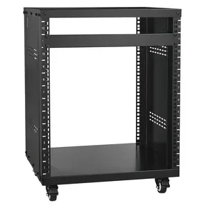 12U AV Rack Stand For Audio Video Equipment, 500 Lbs Capacity Network And Studio Rack Mount, Heavy Duty Steel With Cable Management, 19-Inch Rack Compatible, Adjustable Rails, Ideal For Recording Studio, Home Theater, Broadcast
