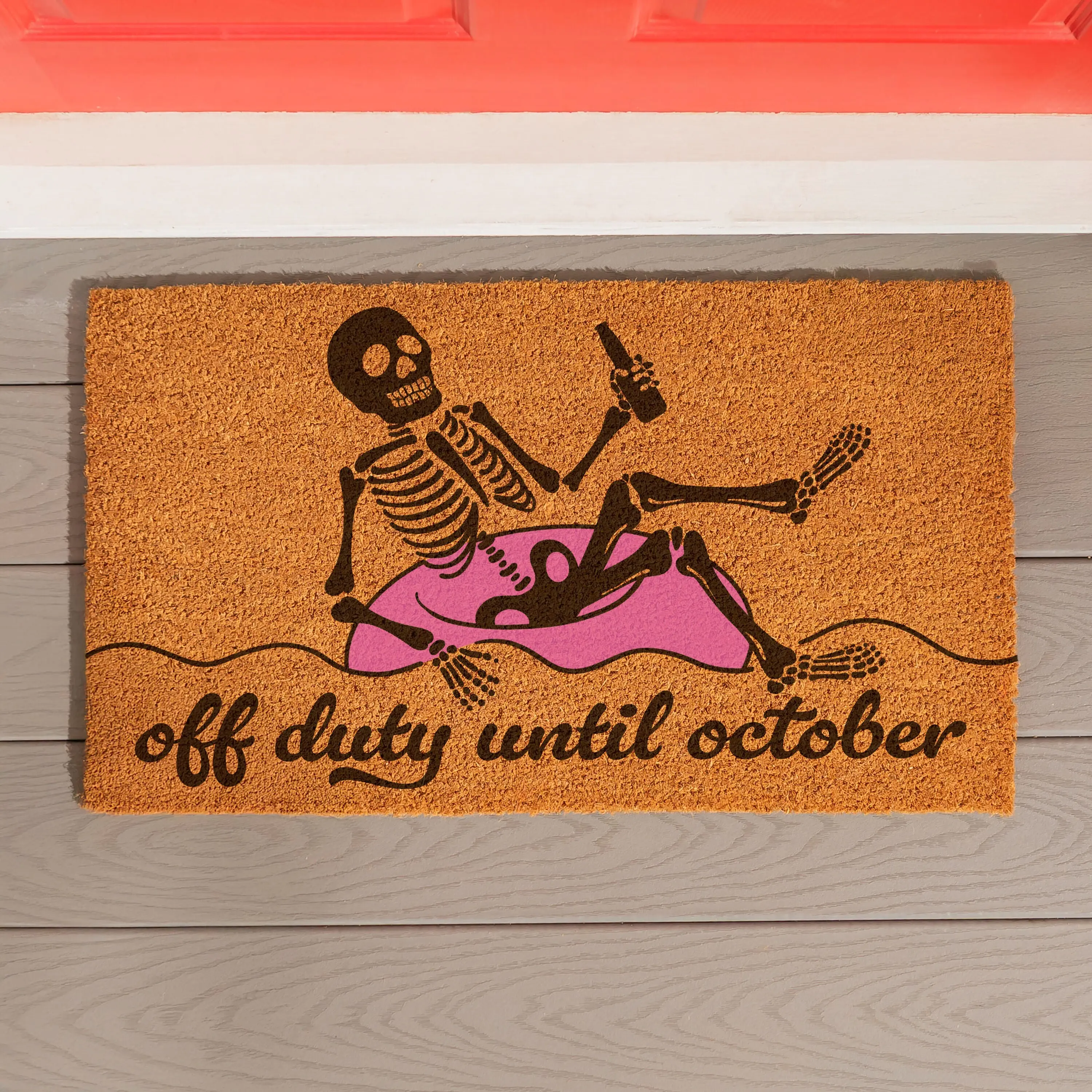 Summerween Off Duty Coir Mat, 28"x16"