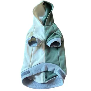RuffPrints Forest Cream Hooded Dog Sweatshirt with Pockets and Reflective Trim for Comfort and Style
