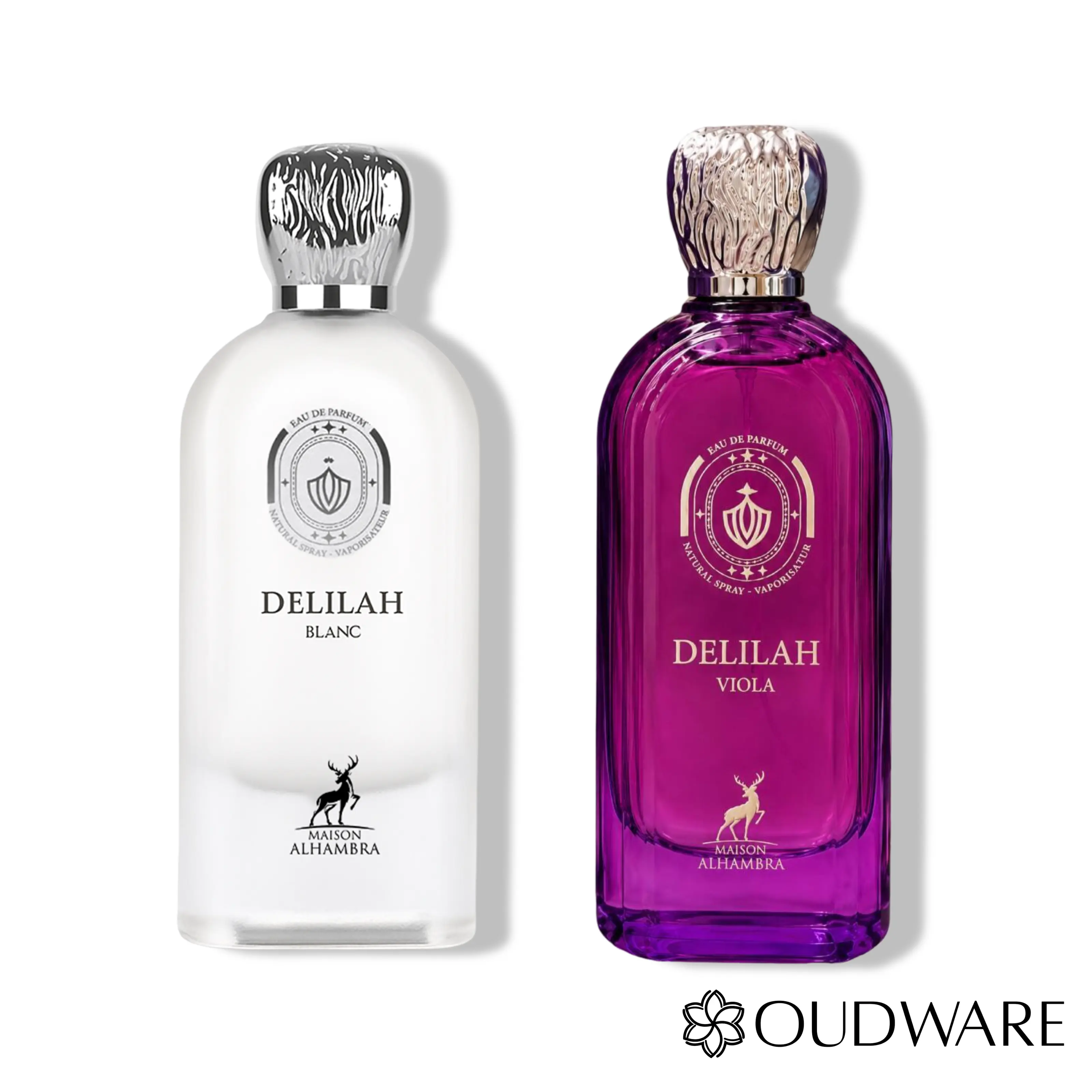 Maison Al Hambra Delilah Banc EDP + Delilah Viola EDP 100ml (3.4oz) Each - Womens Perfume Bundle Of 2