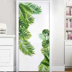 2pcs Tropical Green Leaf Vinyl Wall Decals, Self-Adhesive and Removable, Contemporary Home Decor for Bedroom, Living Room, Entryway - Easy Installation, No Power Needed, Room Decor, Wall Stickers