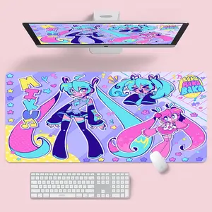 Anime Mouse Pad, Kawaii Magical Girl Desk Mat, Hatsune Miku Gaming Desk Mat, Cute Vocaloid Desk Pad, Gift for Otaku