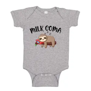 Milk Coma Sloth Baby Bodysuit One Piece Or Toddler T-Shirt Breastfeeding Infant Clothes, Sloth Baby Clothes, Milkaholic