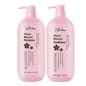 Zaidoc Cherry Blossom Shampoo & Conditioner 300ml - Tame Tangles Boost Shine Every Wash Like Spring Vibe Multi-functional Protect Formula Shampoo & Conditioner Set Hair Gentle Haircare Frizz