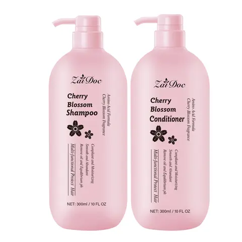 Adult 300ml Scented Sakura Cherry Shampoo & Conditioner Bundle Set - Alcohol-Free Hair Care Products, Frizz Control, Detangling for Vibrant Hair