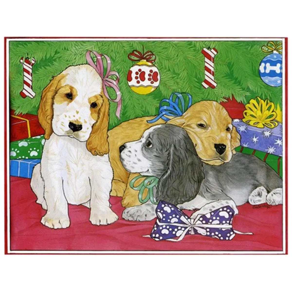 Pipsqueak Productions Quality Holiday Boxed Cards - English Cocker Spaniel Mix Design, Great Versed Gift, Office Stationery Supplies