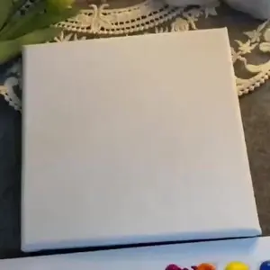 Canvas and Frame Set, Square Stretch Blank Canvas with Wooden Frame, Ideal for Acrylic, Oil, Watercolor Painting, Art Creation & Gift