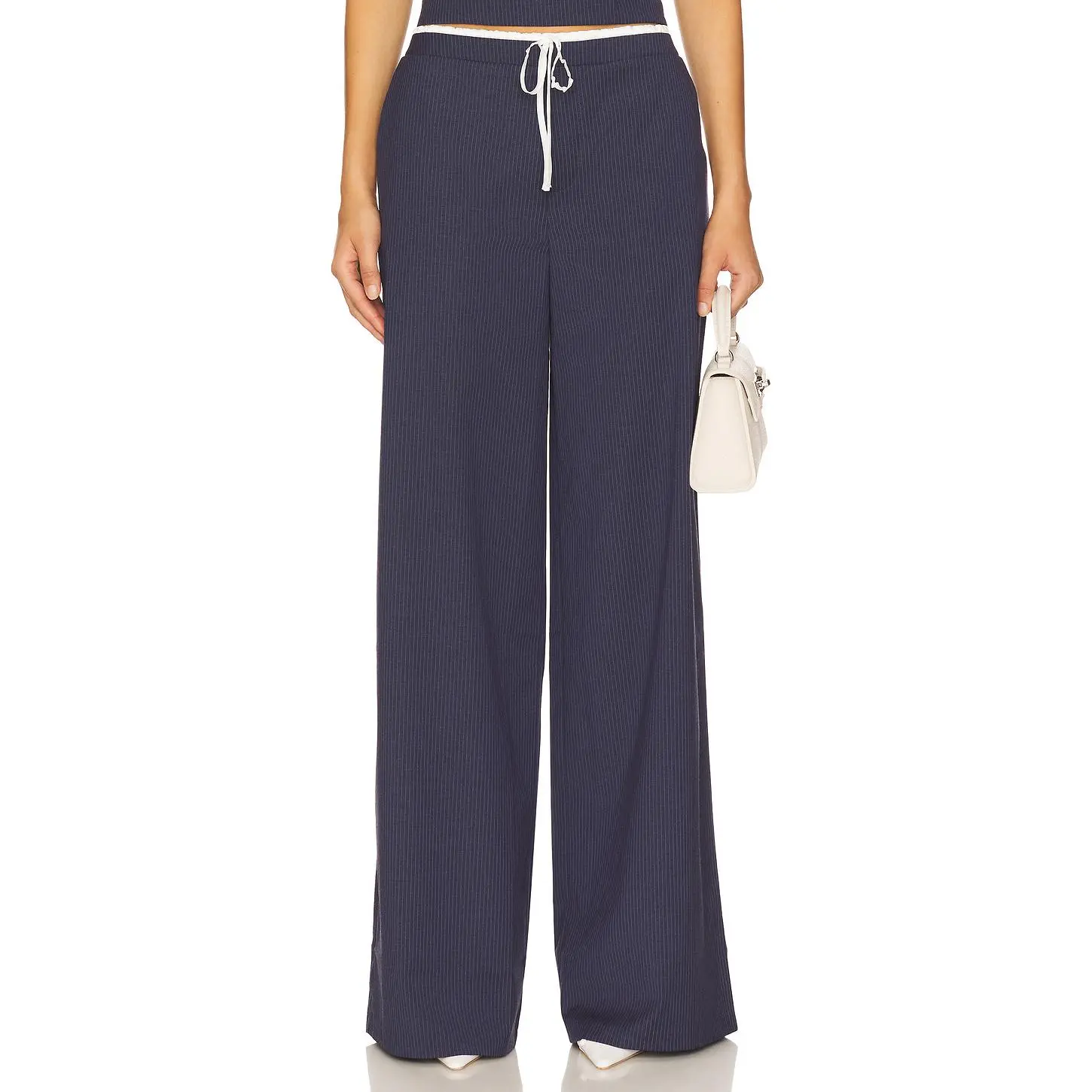 Lovers and Friends Ashley Pant in Navy & Grey Pinstripe