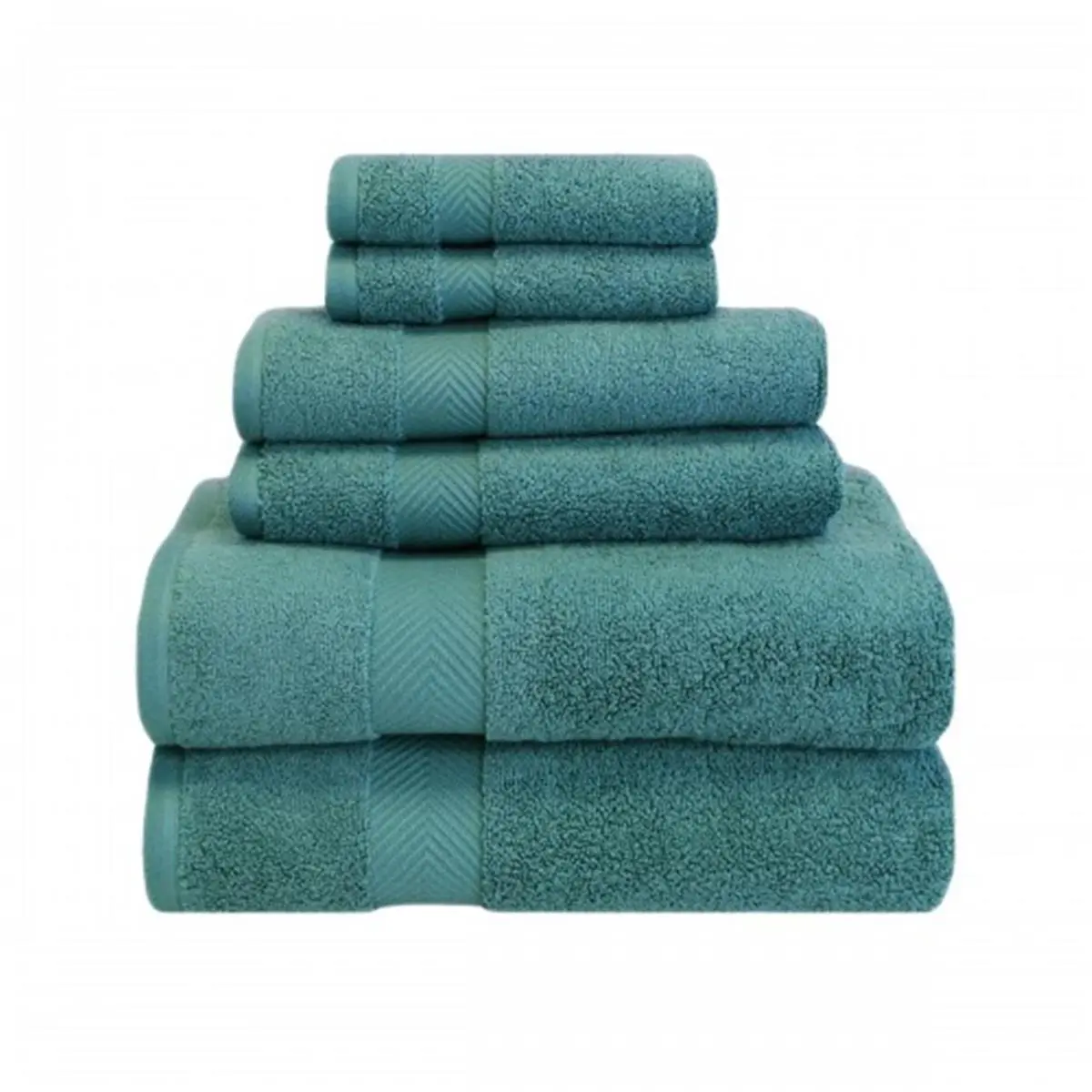 212 MAIN Premium 0-Twist 2-Ply Cotton Hand & Bath Towel Set - Jade, 6-Piece, Machine Washable, Premium Towel Set, Cotton Bath Towels, 2-Ply Bath Towels