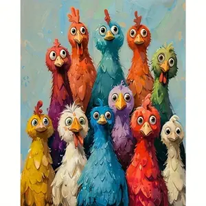 1PCS Chick Family- 16x20 Inch - Frameless - Suitable for Art Students DIY Digital Painting Kit - Professional Paintings - Paint by Numbers - Handcraft Art Set - Paint by Numbers - Acrylic Painting - For Home Wall Decoration and Gifts - Frame Not Included
