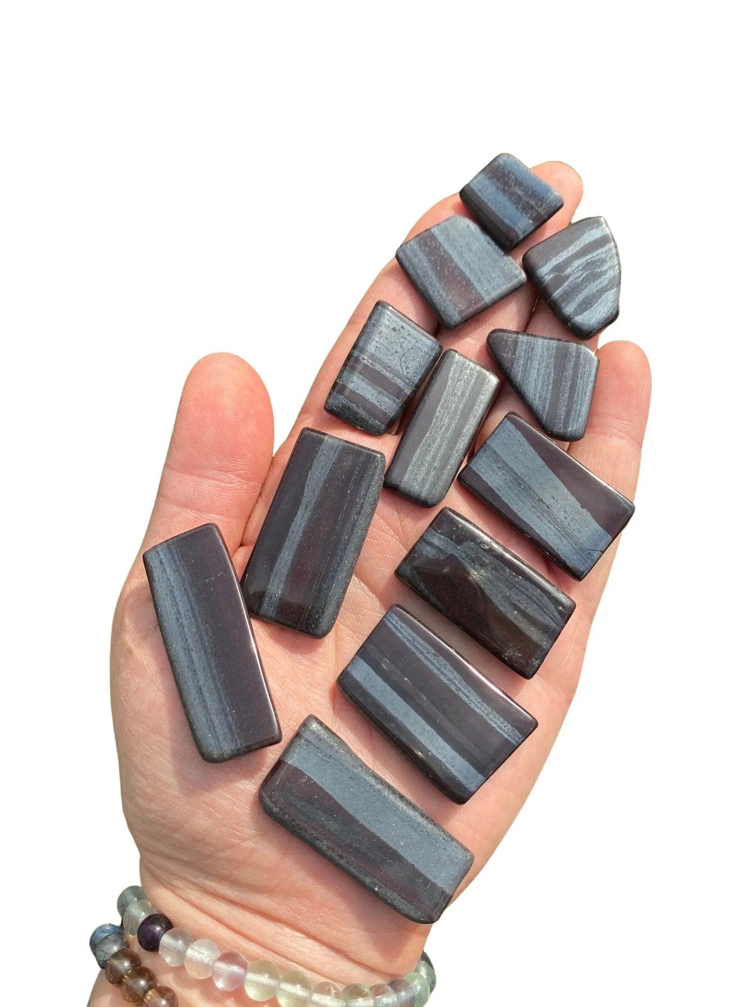 Ancestralite Stone Slice - Ancestralite Crystal Slab - Hematite Stone - Healing Crystals and Stones