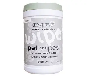 Dexypaws Pet Wipes 200ct Cleansing Wipes Oatmeal & Vitamin E
