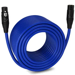 LyxPro 250 Feet XLR Microphone Cable Balanced Male to Female 3 Pin Mic Cord for Powered Speakers Audio Interface Professional Pro Audio Performance and Recording Devices - Blue