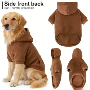 Warm Hood Dog Sweater for Small Medium soft fabric Dogs with Pockets - Comfort Pet Clothes for Chihuahua, Male, Female, Girl, Boy, Sporty Daily Wear