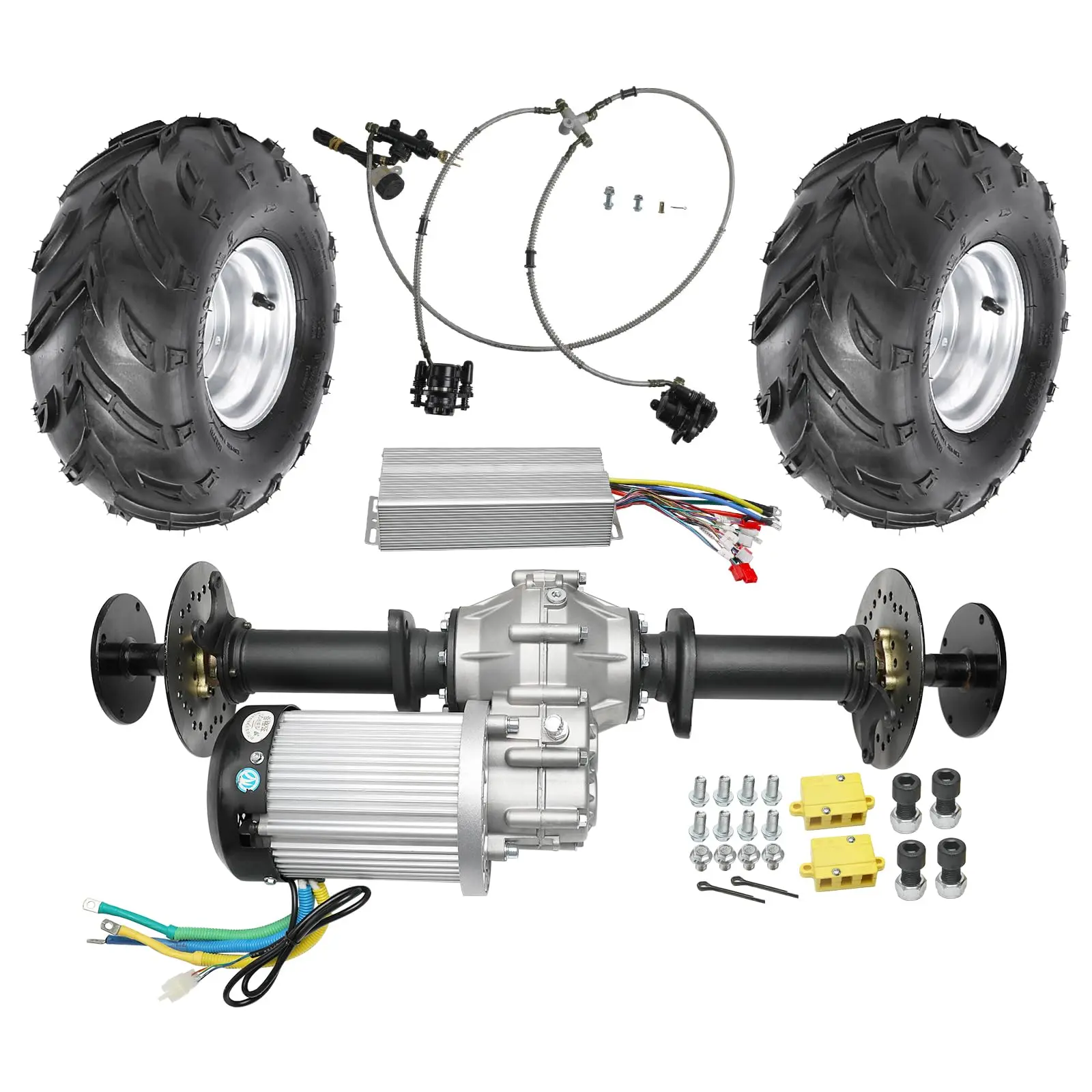 32" Differential Axle Kit, Controller, Brake System & Wheels | Go Kart, ATV, Quad, Buggy, Golf Cart, Drift Trike, DIY EV Conversion