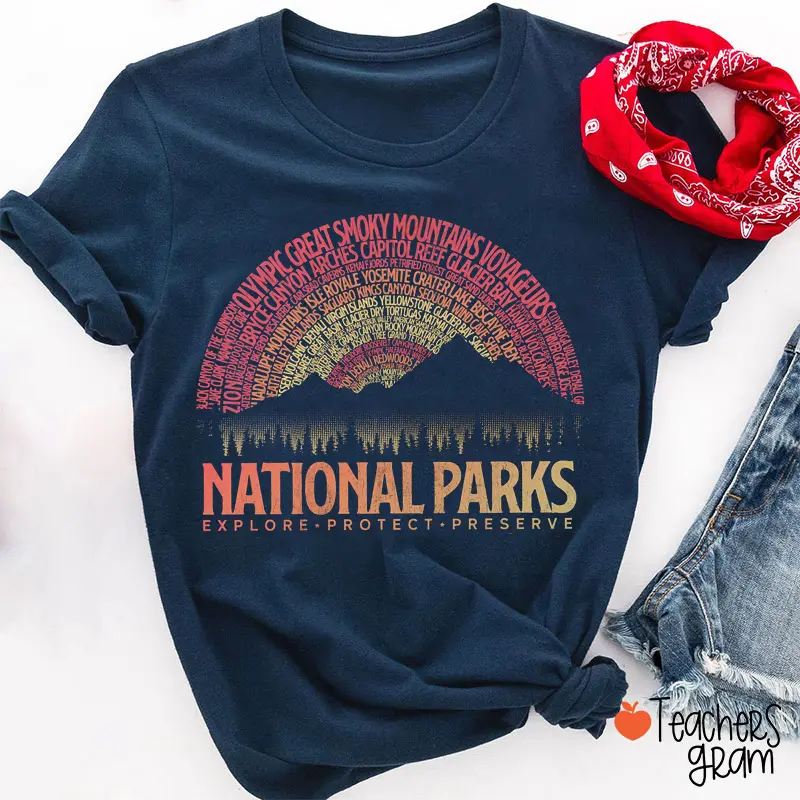Vintage National Parks Teacher T-Shirt,back to school,back to school shopping