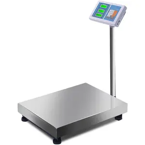 660lbs Weight Computing Digital Scale Floor Platform Scale Postal Scale Accurate Shipping Mailing LB/KG Price Calculator Stainless Steel  Display Screen