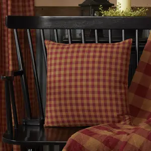 Bedford Burgundy Check Fabric Pillow