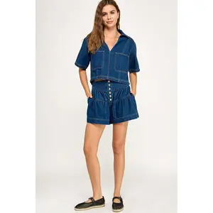 Highwaist Fleur Denim Shorts