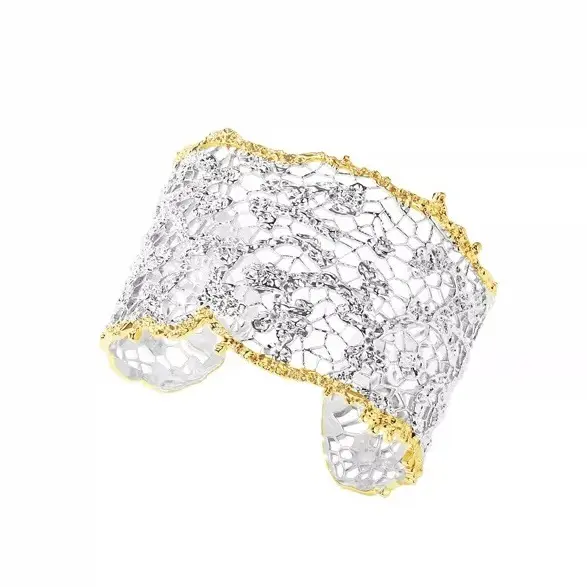 Silver trim gold, wide