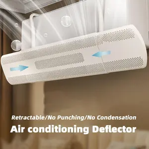 1pc Retractable Air Conditioning Deflector - No Punching, Condensation, Wall-Mounted Plastic Design for Most AC Models, Ideal Room Cooling, Accessory | Modern Aesthetic Easy Installation, Unit